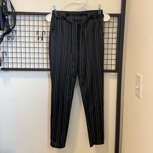 Shosho Black Pinstripe Pants